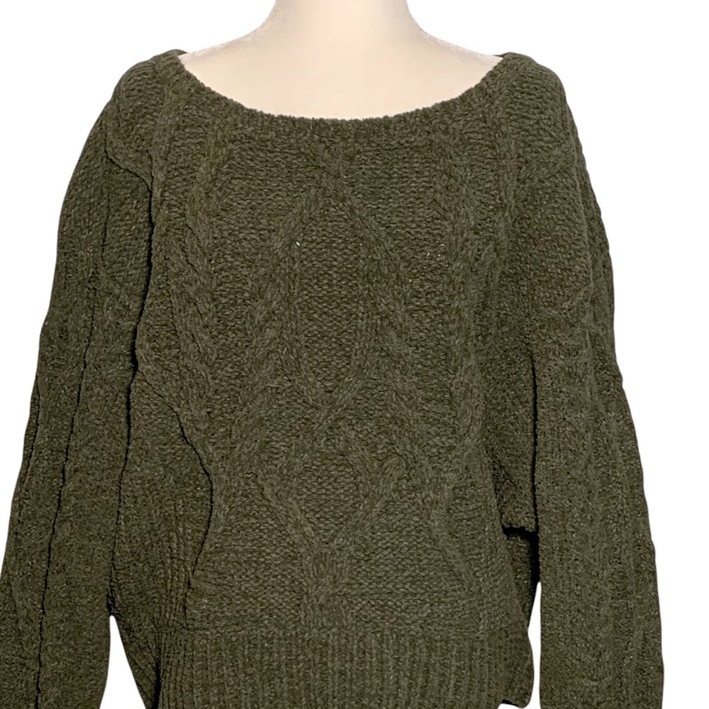 Anthropologie Sleeping on Snow Boxy Cable Knit Sweater